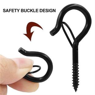 Black Metal Screw-in Hooks for Hanging Plants Lights Bonsai