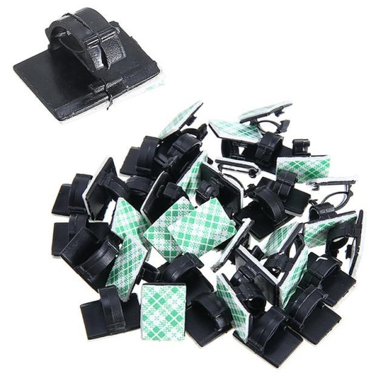 60pcs Self-adhesive Car Wire Clip Quickly Tie Rectangle Cord