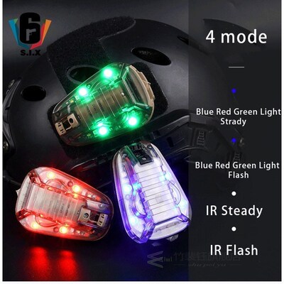 Hel Star 6 GEN 3 Helmet Light Strobe IR Green Red Flashligh
