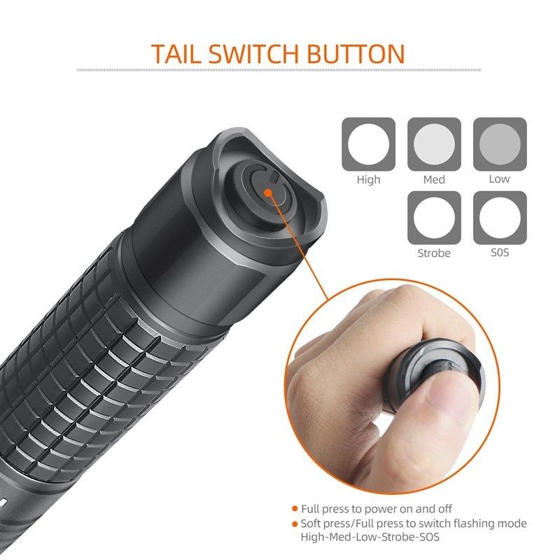 NICRON Zoomable LED Flashlight Dual Fuel 18650 / AA Battery