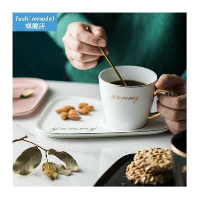 Gold Rim ceramic Coffee mug tumbler Tea Cup and Saucer Set p