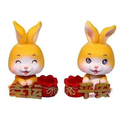 Nodding Rabbit Figurines Sculptures Photo Props Shaking Head