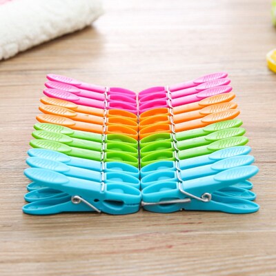 24Pcs/Pack Plastic Clothespins Clothes Pegs Laundry Hanging