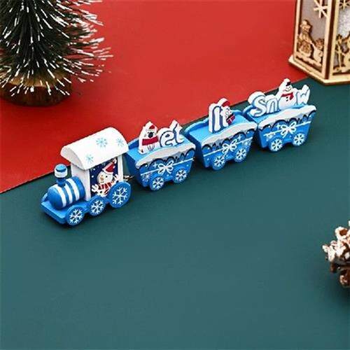 Christmas Blue Train Ornament 1Box Snowmans Snowflakes