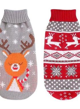 Pet Sweaters Christmas Knitted Coat Dog Vest Printed