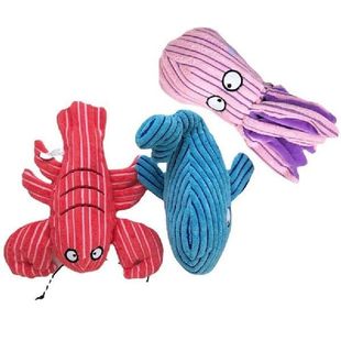 Corduroy Dog Toys Octopus Lobster Squeak Dog Toy Puppy