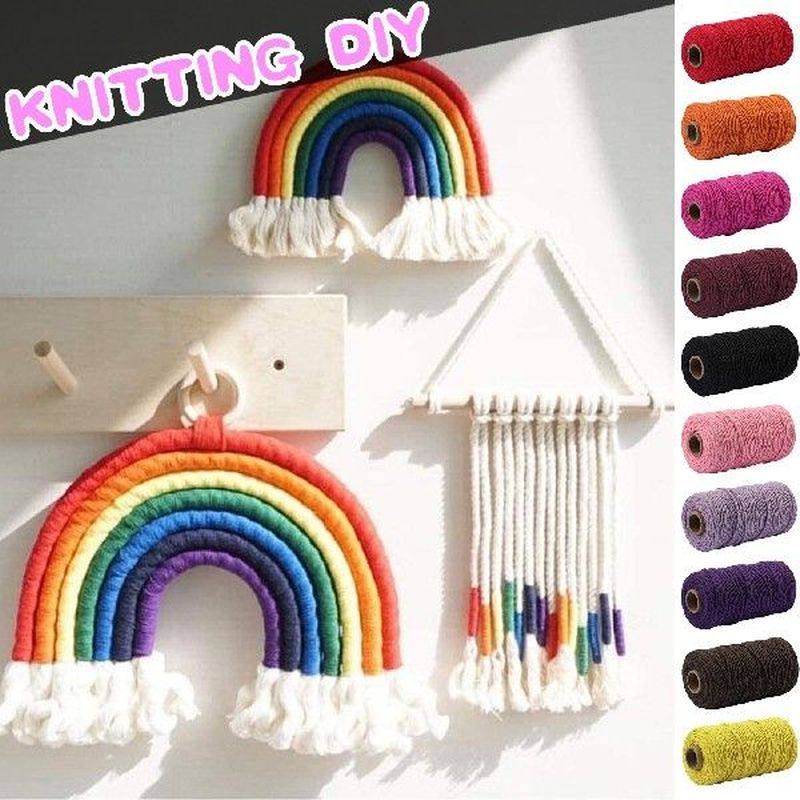 Dyi Macrame Yarn 3mmx100m Cotton Cord Twisted Rope Craft