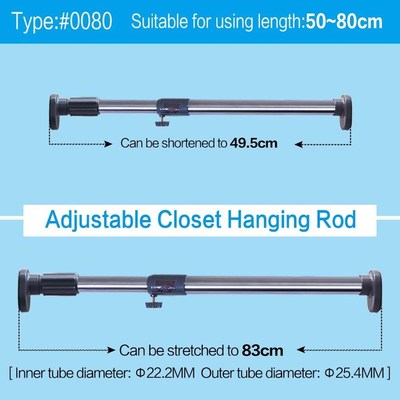 25.4mm Extendable Tension Rod Pole Shower Window Curtain Rod