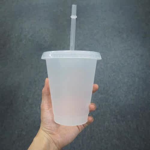 700ml Transparent Straw Cup Plastic Tumbler With Lid Water C