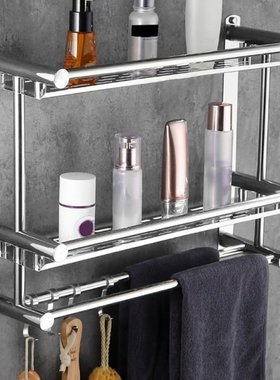 2 Layer Bathroom Shelf Towel Rack Rack Stainless Steel Bathr