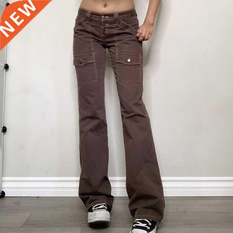 Dourbesty Y2K Indie Aesthetics Vintage Low Waist Pants 2000s