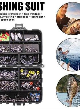 160pcs/set Fishing Tackles Set Jig Hooks Beads Sinkers