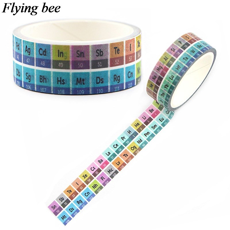 Flyingbee 15mmX5m Paper Washi Tape periodic table of the ele