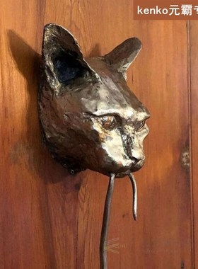 1PC Vicious Cat Door Knocker Sculpture Ornament Home Decor G