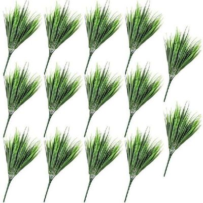 14Pcs Artificial Plants Fake Plastic Greenery Shrub Bushes
