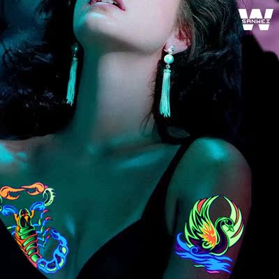 Halloween fluorescent flower arm  sticker face sticker