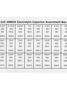 500PCS/BOX 0.1UF-1000UF 24 Types Aluminum Electrolytic Capac