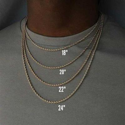 2022 Classic Rope Chain Men Necklace Width 2/3/4/5 MM Stainl