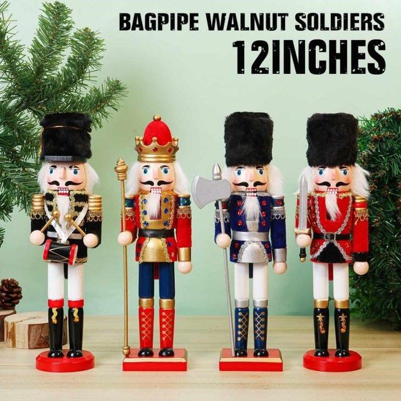 Nutcracker Christmas Gift Puppet 30CM Glitter Powder Shimmer