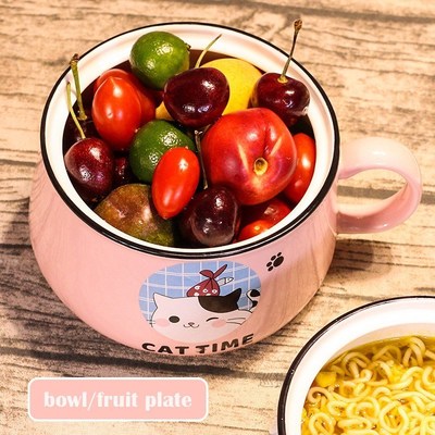 Ceramic Ramen Bowl Japanese Fast Food Bowl With Lid Spoon La