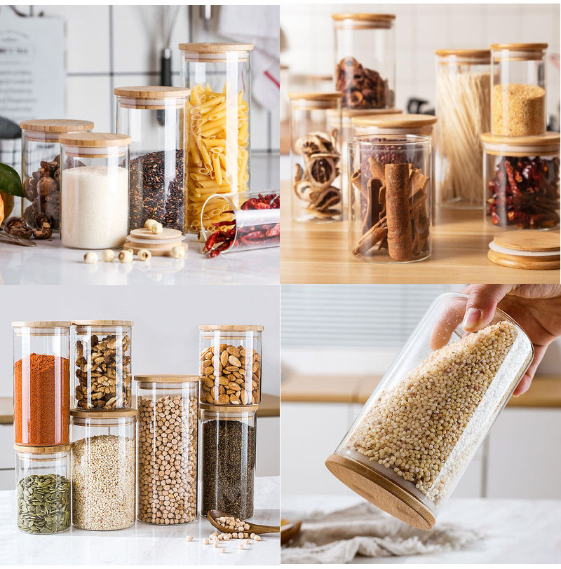 Miscellaneous Grain Storage Box Glass Organizer Kitchen