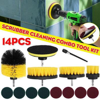14pcs 2/4/5'' Electric Scrubber Brush Drill Brush Ki