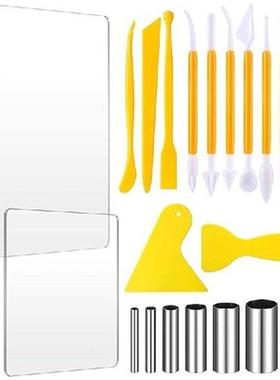 23 Pcs Clay DIY Tool Set,Clay Roller,Sheet,Scraper Backing