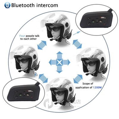 2020 V4 Pro 1200m Bluetooth Motorcycle Bike Interphone 4 Rid