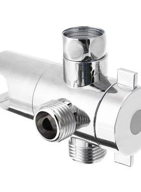 Shower Water Separator Brass Chrome 3-Way with Switch T-shap