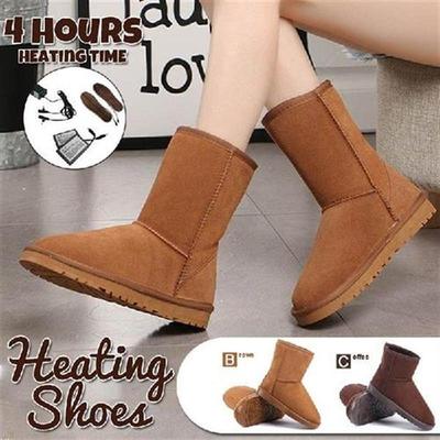 13000mAH Women Winter Socks Electric Heating Shoes Plush