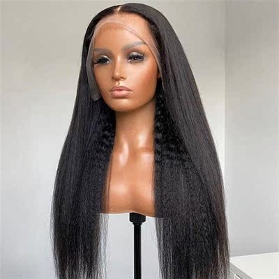 Transparent 13x4 Kinky Straight Lace Front Wig Pre Plucked Y