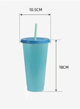 5Pcs/Set Thermochromic Cup Cool Straw Cup Eco-friendly Heat