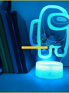 Among us 3D  Lamp 7/16 RGB Colors LED Night Light able Home