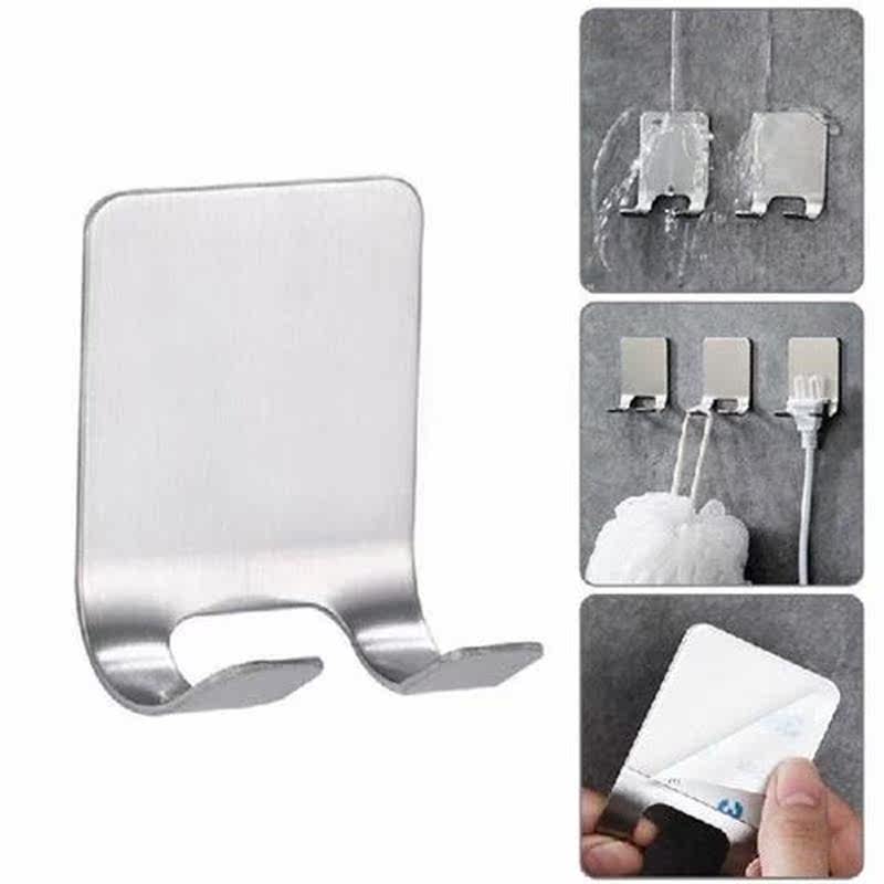 1pc Aluminum Hook Shower Glass Door Hook Free Hole Towel