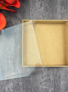 Kraft Gift Box Clear Transparent Lid Christmas Cookie Cake C