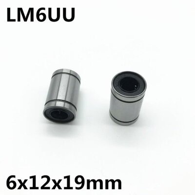 100pcs LM6UU ball bearing inner diameter 6x12x19mm guide lin