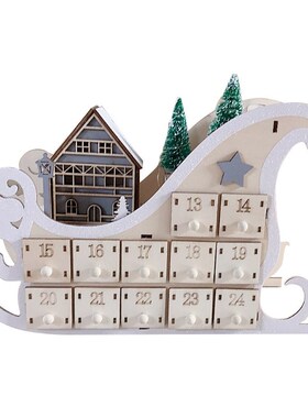 House Sleigh Wooden Advent Calendar Countdown Christmas Part