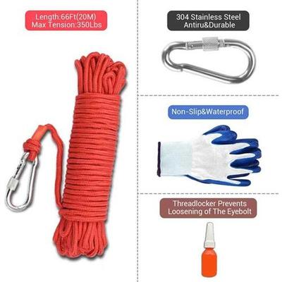 1Set Fishing Magnet Rope Diameter 0.24in Nylon Rope Roller C