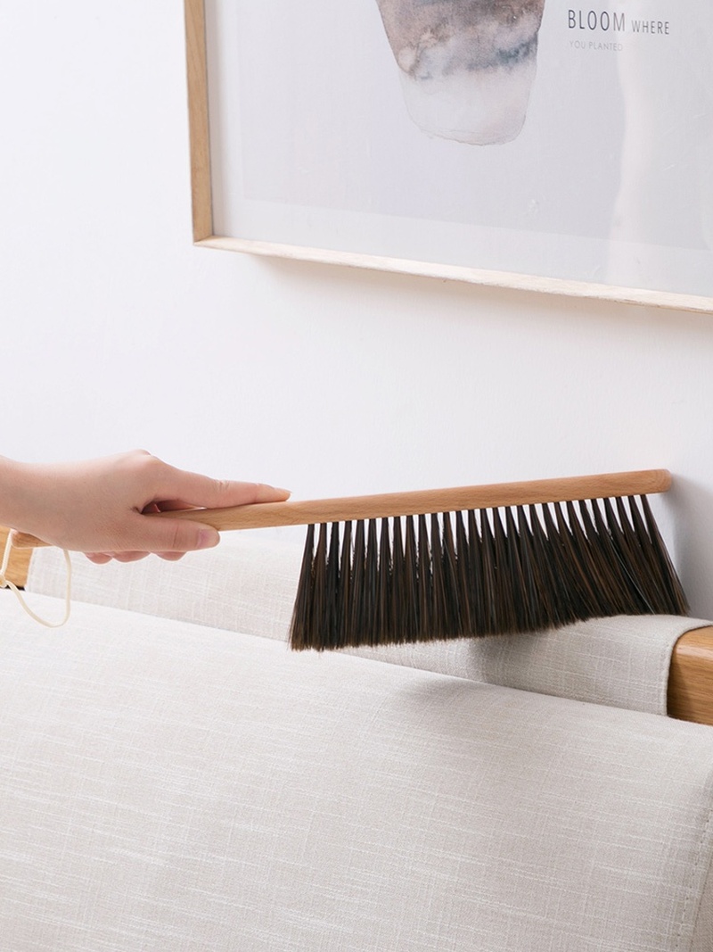 Bed wood blanket bed bed new broom clean the floor and brus