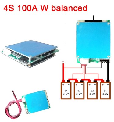4S 12V 100A Lifepo4 lithium iron phosphate BMS battery prote