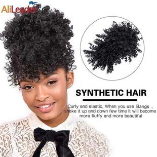 Alileader New Synthetic Curly Bangs Kinky Curly Hair Bangs S