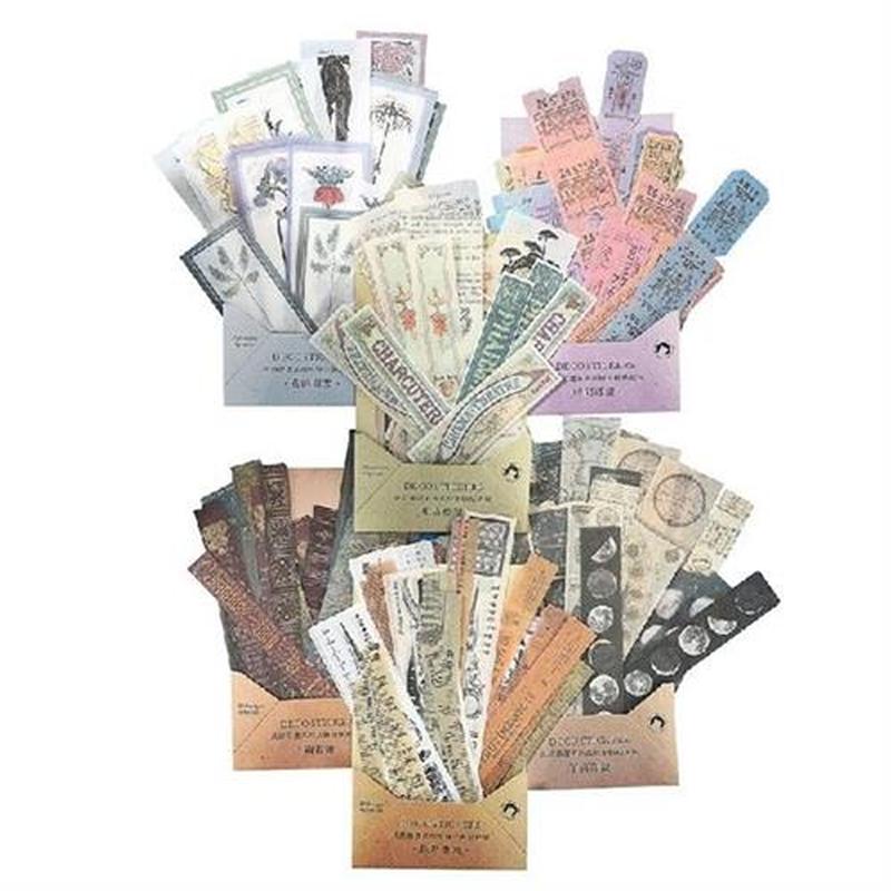 240Pcs Vintage Washi Stickers Antique Paper Stickers Nature