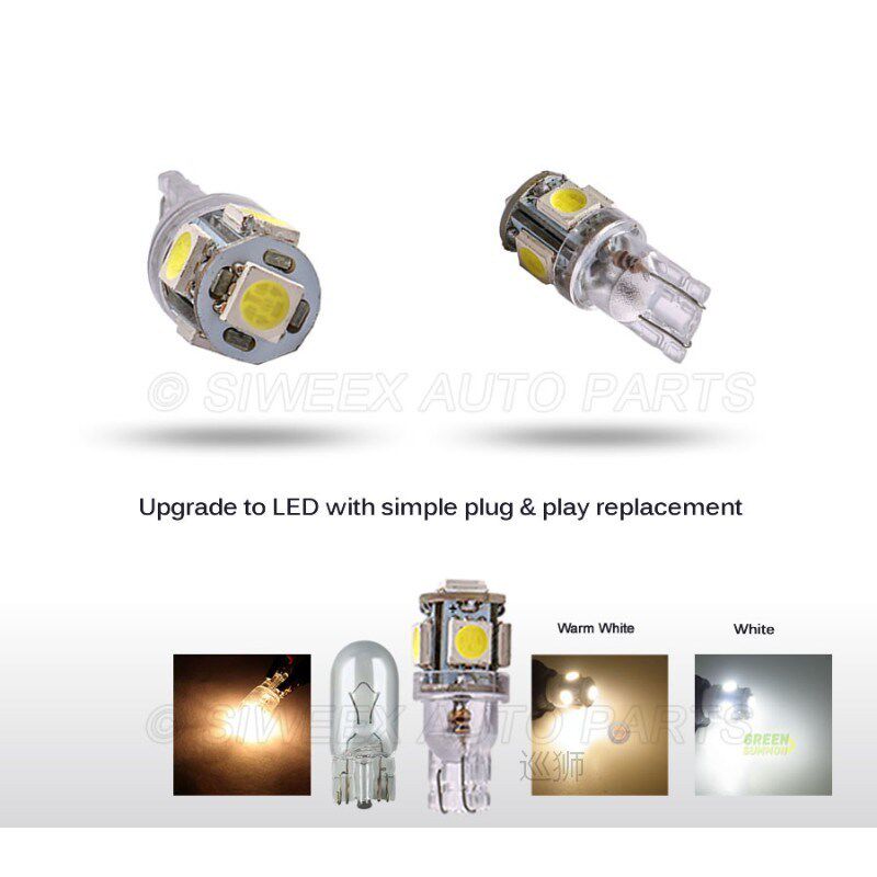 10 Pcs W5W T10 LED Lamp 194 168 Wedge Car Interior Dome Read