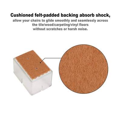 Chair Leg Floor Protectors Rectangular Fit Length 9mm-48mm