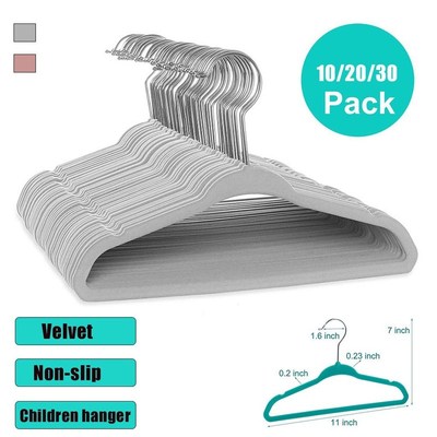 10/20/30 Pack Non-Slip Velvet Kids Hangers Clothes Hanger Ba