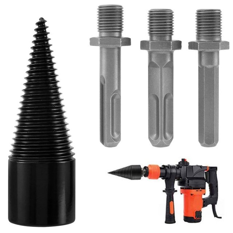 1 pcs 42/32mm Firewood Splitter Drill Bit with 3pcs Square S