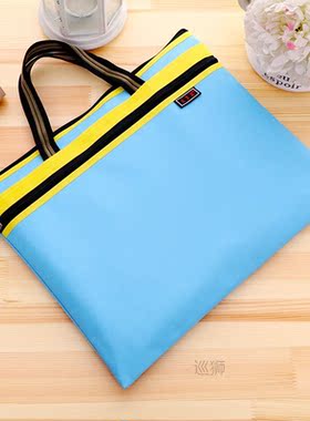 Bedomite A4 Portable Document Bag canvas zipper bag multi-la