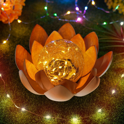 Solar Powered Led Flower Light Artificial Flower Floating