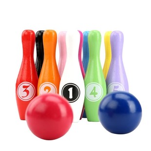 Colorful Standard 12 Piece Bowling Set w/ 10 Pins, 2 Bowling
