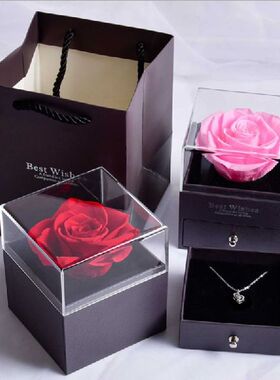 Valentines Day Gift Jewelry Box Rose Flower Box Eternal